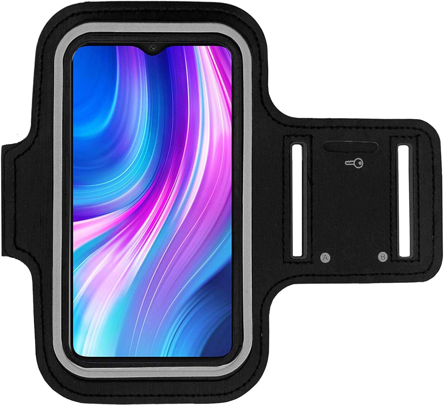 KP TECHNOLOGY Xiaomi Redmi Note 8 Pro Armband Case - for Running, Biking, Hiking, Canoeing, Walking, Horseback Riding and other Sports for Xiaomi Redmi Note 8 (BLACK)