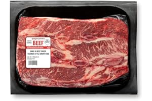 Amazon Grocery, Beef Chuck Flanken Style Short Ribs, Bone-In, USDA Choice, Weight Varies