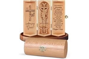 Jesuspirit - Our Father in Heaven Christian Decor, Catholic Wooden Statue, Sculpture Nativity Family, Statue of Jesus, Home Decor - Openable Wooden Cylinder Sculpture of Jesus (Amazing Grace)