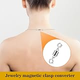 TIESOME 4PCS Double Magnetic Necklace Clasps Silver Jewelry Making view 6