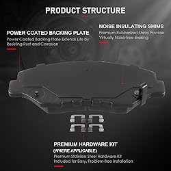 cciyu D943 D865 8pcs Front & Rear Ceramic Brake