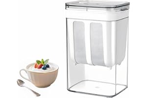 Yogurt Strainer—【1.9QT/0.475GAL Total】 & 【0.9QT/0.23GAL Filter】, Greek Yogurt Strainer Yogurt Press, BPA-Free PP Strainer for