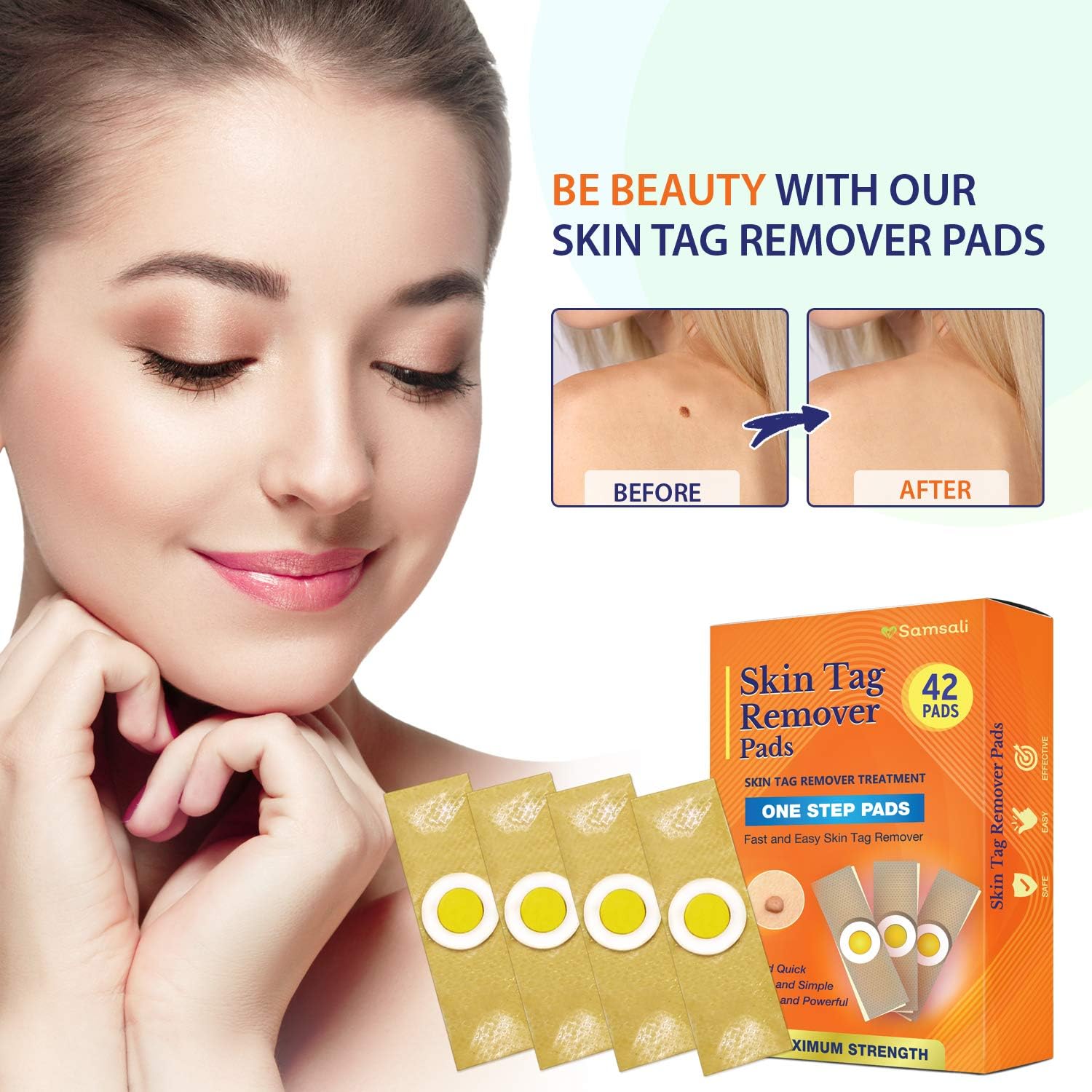 Samsali Advanced Skin Tag Remover Pads, 42 Quality Skin Tag Remover Pads, Best Skin Tag Remover Pads: Health & Personal Care