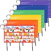 Jetec 6 Pcs Bulletin Board Border Storage, 41 x 24.4'' Foldable Classroom Pocket Charts Holder for Teacher School Wall Border Decoration Organizing Display, 6 Colors