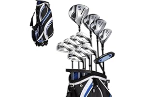 Precise S7 Men’s 18-Piece Golf Set – Titanium Driver, Woods, Hybrid, 5-SW Irons, Putter, Stand Bag, 4 Headcovers and Cover – RH