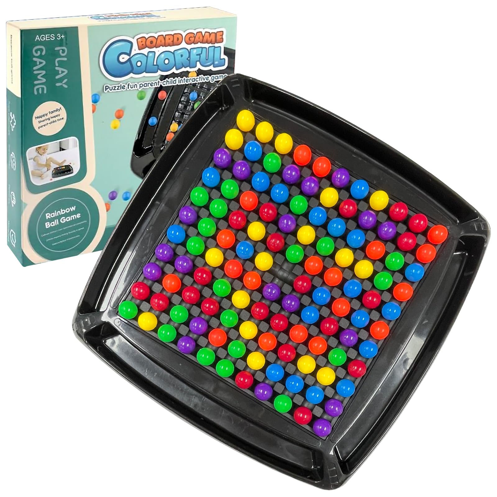 Intellectual Chessboard Double Duel, 120 Pieces Board Game Marbles Elimination Board Game, NlsqUK Intellectual Chessboard Game with Marbles, Tabletop Family Games Party Games for Adults Teenagers