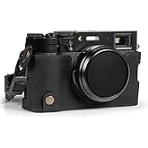 MegaGear Ever Ready Genuine Leather Half Camera Case Compatible with Fujifilm X100VI - Black