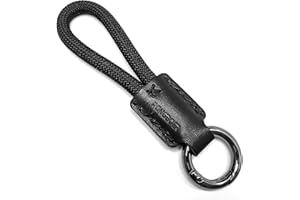 RONGBOER Handmade Cowhide Leather Short Keychain,Car Key Chain Accessories,Keychains for Women And Men,Cell Phone Lanyard