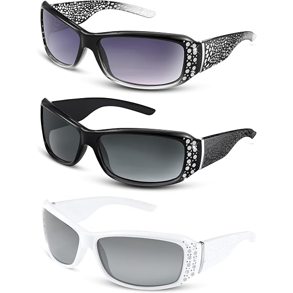 Amazon.com: Texas West Womens Rhinestone UV 400 Crossed  display picture 1