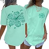 Oversized Graphic Tshirts for Women Teens Y2K Flower Short Sleeve Baggy Shirts Summer Aesthetic Beachy Coastal Tops