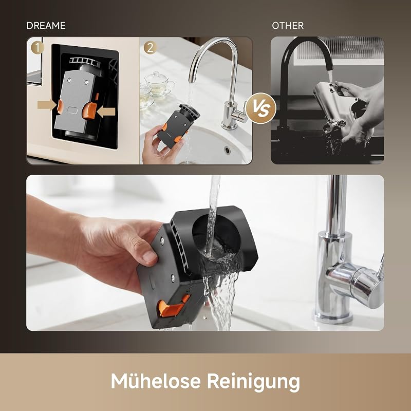 Ecceluxe Slim Espresso-Vollautomat Kompakte Größe, Geschmack der Meisterklasse. Vollautomatische Komplettreinigung. Ein-Tasten-Touchscreen für fünf Kaffeespezialitäten