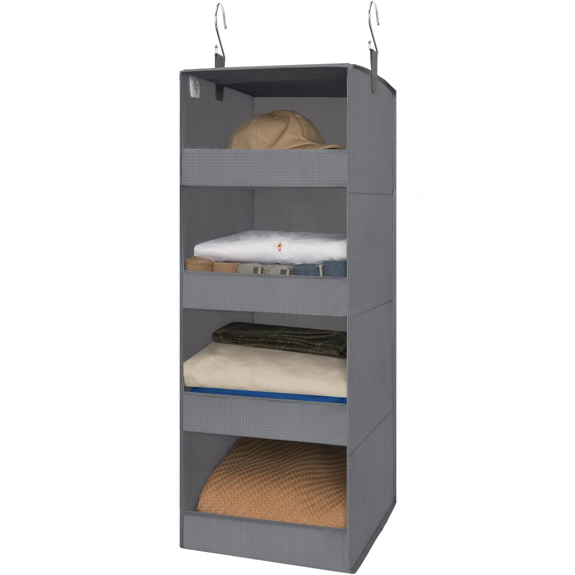 Photo 1 of GRANNY SAYS 4-Shelf Hanging Organizer, Closet Hanging Shelves, Closet Hanging Storage Organizers, Organization for Bedroom, Living Room, Baby Nursery, Camper Accessories, Gray, 1-Pack