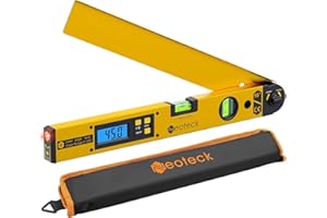 Neoteck 225° Aluminum Digital Angle Finder with Laser (Class 2 Laser,<1mW),400mm Angle Ruler Protractor with Bubble Level,LCD