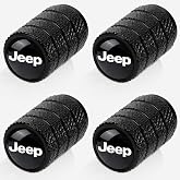 4pcs Tire Valve Stem Caps, Compatible with Jeep Series Stem Cap Universal Car Air Cover Car Accessories for Cars, SUV, Truck, Motorcycles （Black）