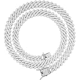 HH BLING EMPIRE Silver Gold Cuban Link Chain for Men/Women, Iced Out Mens Diamond Chain Necklace-Miami Cuban Link Chains Hip Hop Jewelry