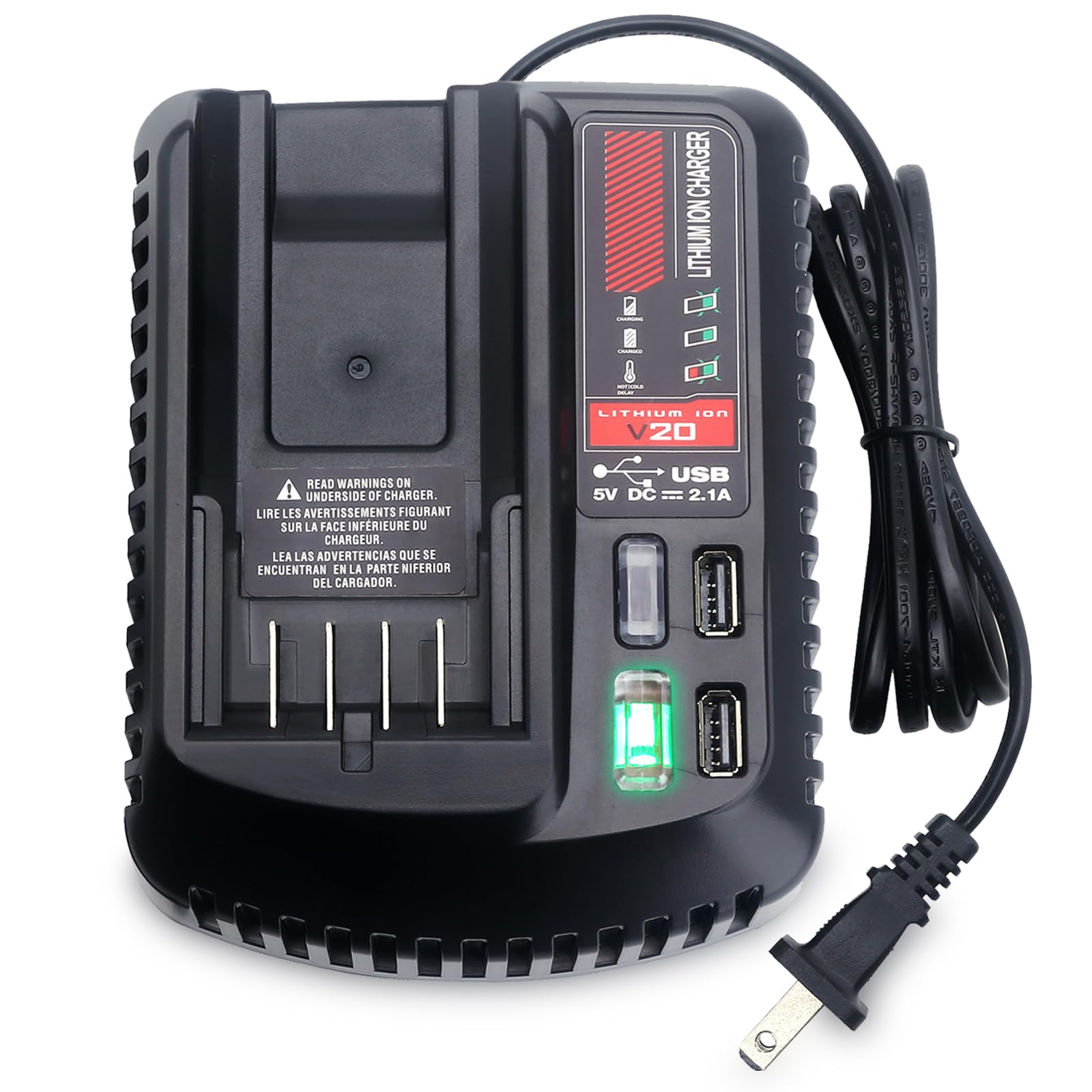 Photo 1 of Kekepowtobat Compatible with Craftsman V20 Battery Charger, CMCB104 Quick Charger Compatible with Craftsman V20 Series CMCB206 CMCB204 CMCB203 CMCB202 CMCB201 20V MAX Lithium Battery Charger