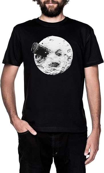 Luna Negro Camiseta Hombre Manga Corta Black T-Shirt Men’s