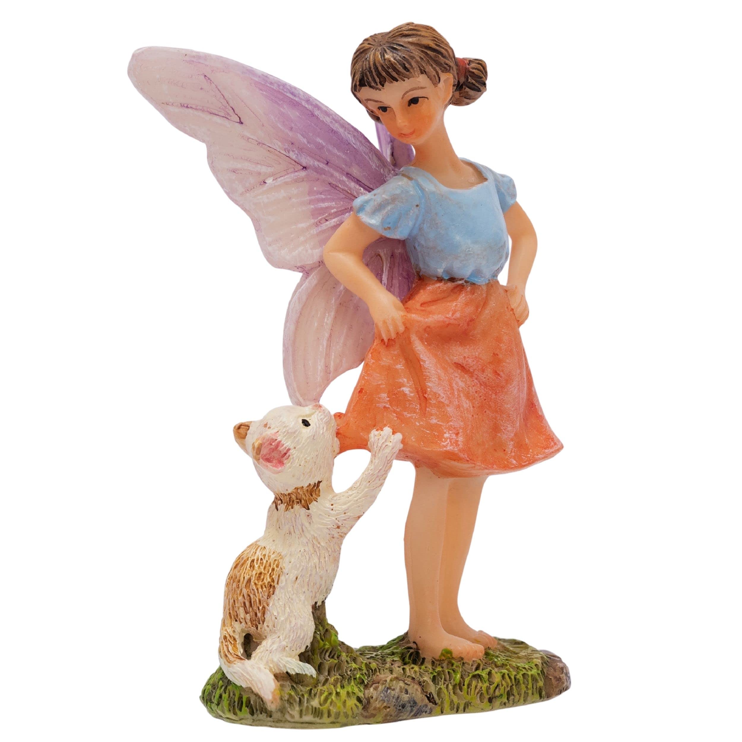 PRETMANNS Fairy Garden Fairies – Cute Accessories for Indoor or Outdoor Miniature Garden – Figurine Ava with Cat - 1 Piece