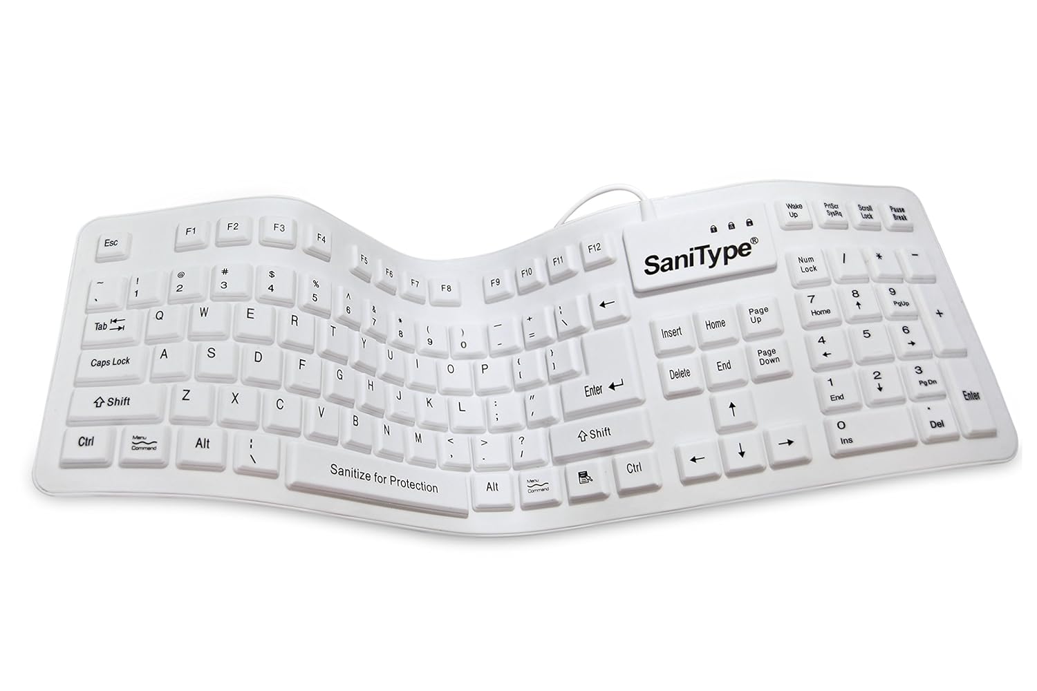 SaniType Washable "Soft-touch Comfort" Hygienic Keyboard (USB) (White) | KBSTFC106-W