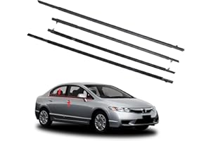 KAFKOF Window Molding Trim Seal for Honda Civic 2006-2011 Accessories, Outer Door Black Rubber Weather Stripping Belt, Replacement 72450-SNA-A01 (4PCS)