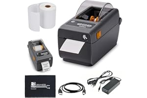 ANYHDD Zebra Label Printer ZD411 (ZD410 Replacement) ZD4A022-D01M00EZ - USB Direct Thermal Printer with USB, USB Host, Includes 2.25" X 1.25" Thermal Roll + Power Adapter + USB 2.0 Cable + Microfiber Cloth
