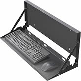 VIVO Black Flip Down 24 Inch Keyboard Tray Wall Mount, MOUNT-FDKB1 | Fits Standard Size Keyboards and Mice, Fold Down Typing Platform, Space Saving Design, Mouse Pad Included