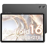 Tablet 10 inch, Android 16 Tablet, 26GB RAM 128GB ROM 2TB Expand Computer Tablets, Octa-core Processor 7000mAh Battery, 1280x800 IPS Touch Screen, 2+5MP Dual HD Camera,Bluetooth WiFi Tablets PC（Gray）