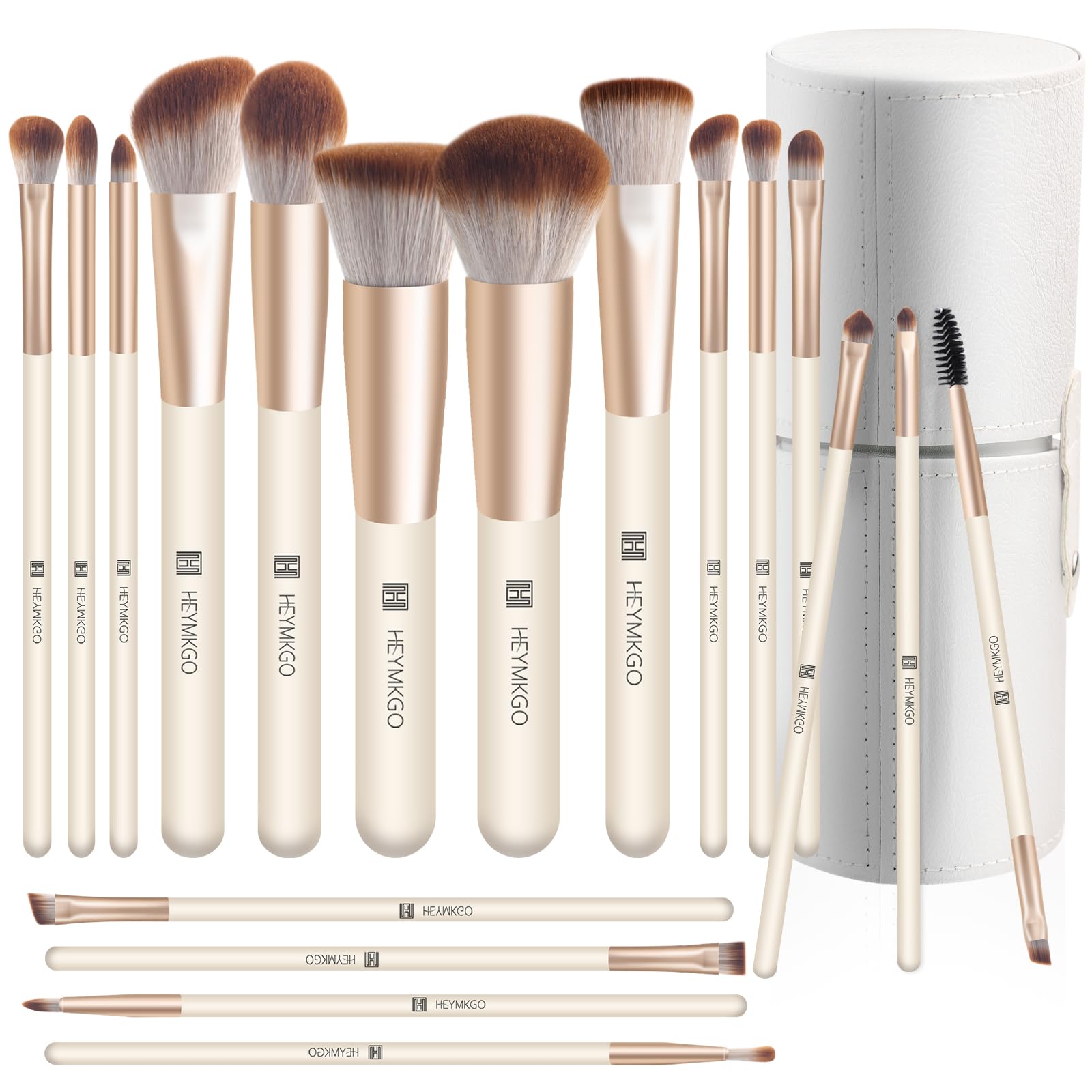 Makeup Brushes HEYMKGO 18 Pieces Professional Makeup Brush Set, Foundation Eye Shadow Eyebrow Blush Brushes Make Up Brush Kit Synthetic Bristles with Storage Gift Box