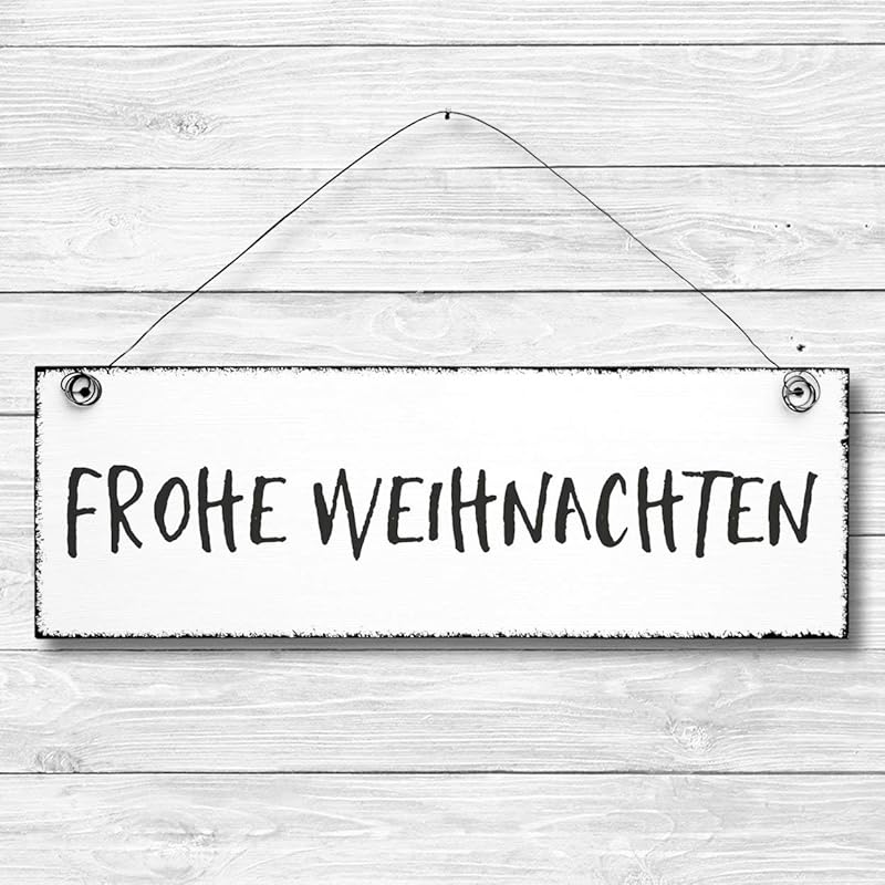 Weihnachten meme Frohe Weihnachten - Dekoschild Türschild Wandschild aus Holz 10x30cm