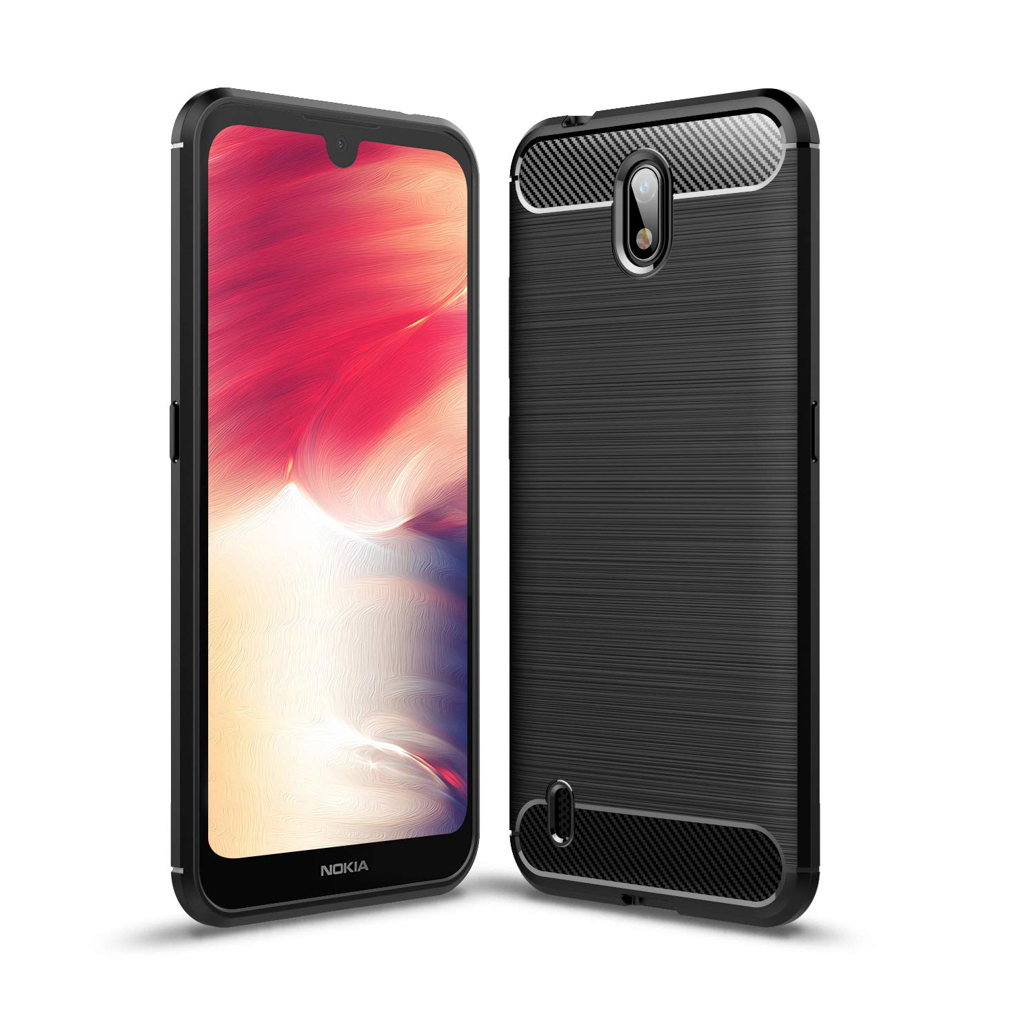 SCL Nokia 1.3 Case for Nokia 1.3 Case, Brushed Carbon Fiber Texture Anti-Scratch Shock Absorption Technology - Black — image 1