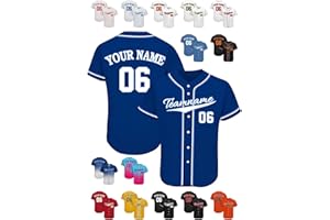 CafeTime Personalized Baseball Jersey Mens Sprots Uniform Button Dowm Women Youth Baseball Shirts