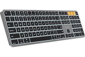 ProtoArc Backlit Wireless Keyboard for Mac, K100-A Bluetooth Quiet Keyboard for Mac, Low Profile, Full Size, Multi-Device, Re