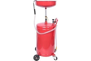 A A IN Aain Portable Oil Drain Container,20 Gallon Waste Oil Drain Tank,Air Operated Drainer for Oil Change,Portable Fluid Drain Disposal with Adjustable Height,Heavy Duty Construction with Wheels