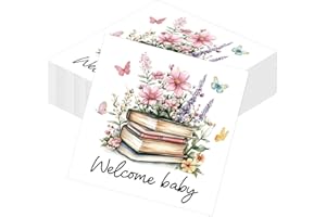 Musaeva Book Themed Party Decorations - 50 Pcs Storybook Baby Shower Paper Napkins Decorations, Welcome Baby Party Decor Supp