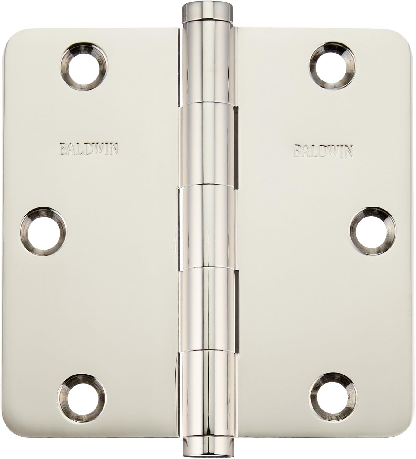 Baldwin 1435140I Radius Mortise Hinge, Bright Nickel Door Hinges