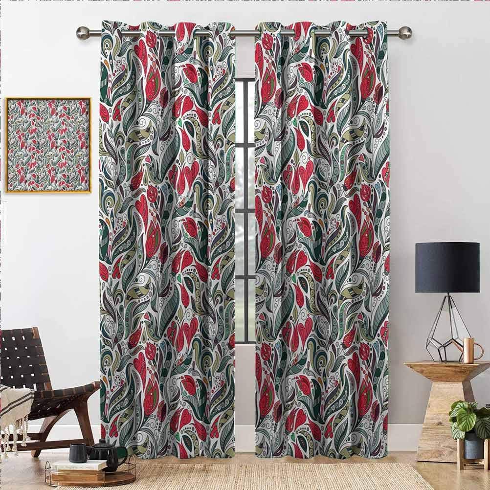 Blackout Curtains 2 Panels,W 63" x L 72" Colorful Boho