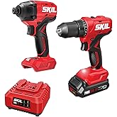 SKIL PWRCORE 20V Brushless 2-Tool Drill Driver and Impact Driver Combo Kit Including 2.0Ah Battery and Charger- CB8002B-10