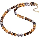 GEMTAL Beaded Necklaces for Women, Natural Gemstone Bead Choker Necklace10MM Bead Strand Choker Collarbone Necklace Healing Crystal Chakra Necklace Western Jewelry For Women Jewelry Gifts