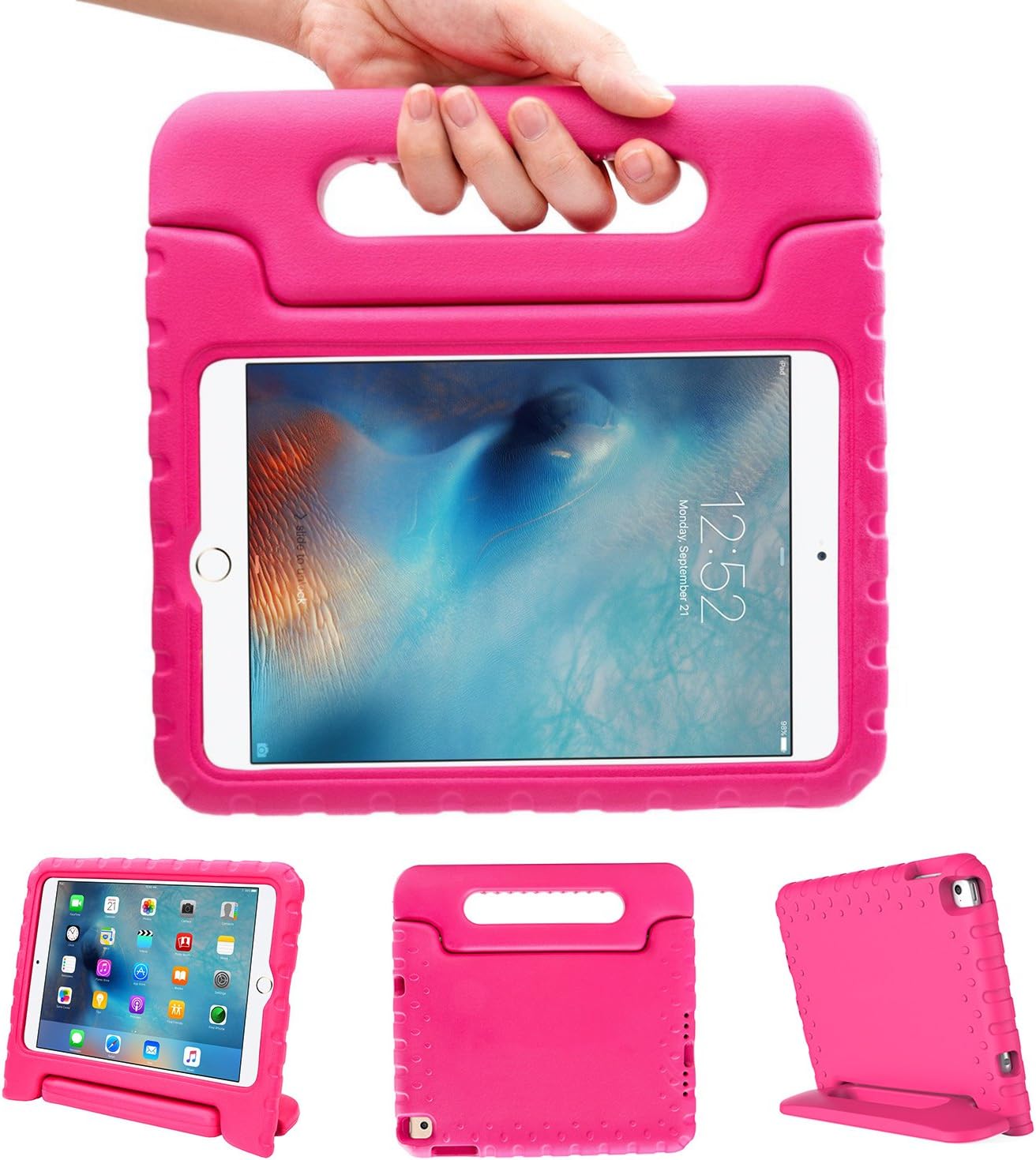 LEFON Kids Case Shockproof for iPad Mini 4 Convertible Handle Light Weight Super Protective Stand Cover Case for Apple iPad Mini 4 Tablet 2015 Released