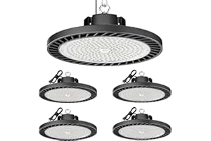 ONLYLUX 4Pack LED High Bay Light 200W 30000LM Commercial Lighting Products, 100-277V 6000K with Plug, Led Shop Lighting for Garage Barn Gyms Workshop Lighting