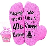 HAPPYPOP Birthday Gifts for Senior Women - Fuzzy Socks for 40 60 70 Year Old