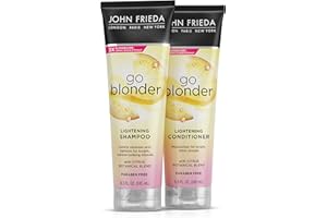 John Frieda Go Blonder Shampoo and Conditioner Set, Gradually Lightens Blonde Color Up, For Natural or Color-Treated Hair, Formulated with a Citrus Botanical Blend, Paraben Free, 8.3 oz, Pack of 2