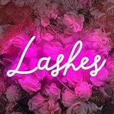 Lashes Neon Sign, Eyelashes Lashes Letters LED Sign Light, USB Powered Aesthetic Room Lashes Salon Decor, for Bedroom Beauty Room Studio Bar Pub Barber Business Shops Office