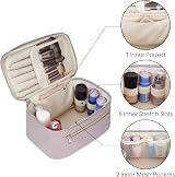 Wandering Nature Travel Makeup Bag with Brush Compartment Purple view 4