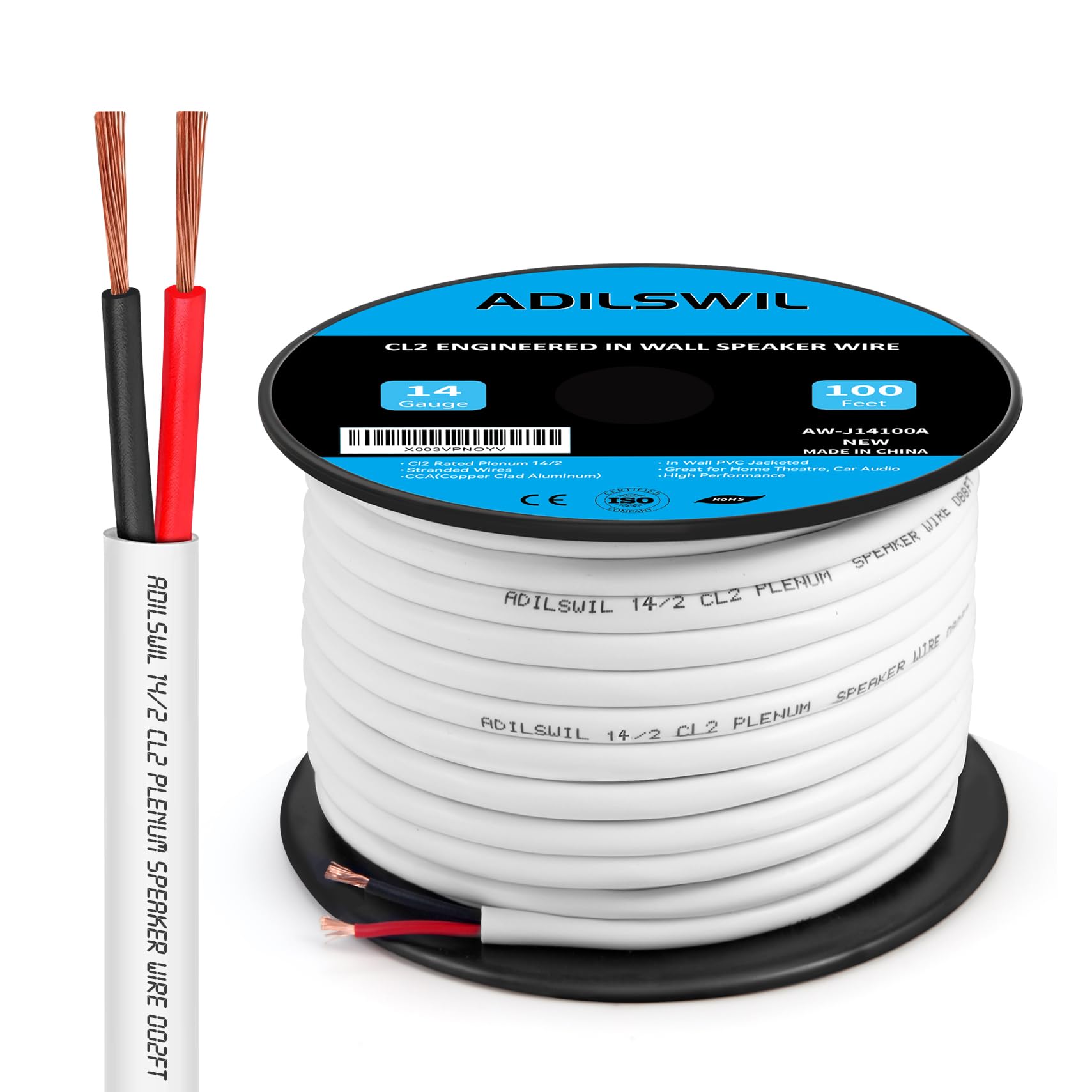 Cavo Audio Auto Rockville Cavo Audio Per Auto Rockville 16 Gauge 100 Piedi - Puro Rame OFC, Per Impianti Stereo E Subwoofer Cavo Audio Qualit&agrave;