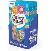 INABA Juicy Bites Chewy Cat Treats, Scallop Crab Flavor, 18ct | Immune support, Antioxidant support, 71% moisture, 15 calories, Training treat, 18 x 0.4 oz pouches