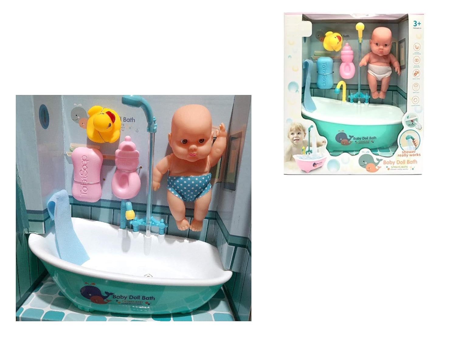 baby doll bathtub with shower