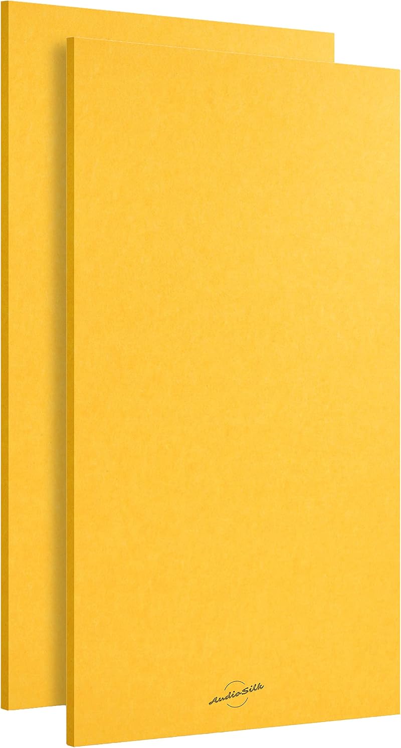 AudioSilk Acoustic Panels 2 Pack Large 116x58cm Yellow NRC 0.91