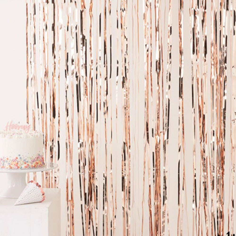 SMARTRICH Metallic Tinsel Curtains,Fringe Foil Curtain Party Tassel Door Window Decoration for Birthday Wedding Party - Props Backdrop Decor