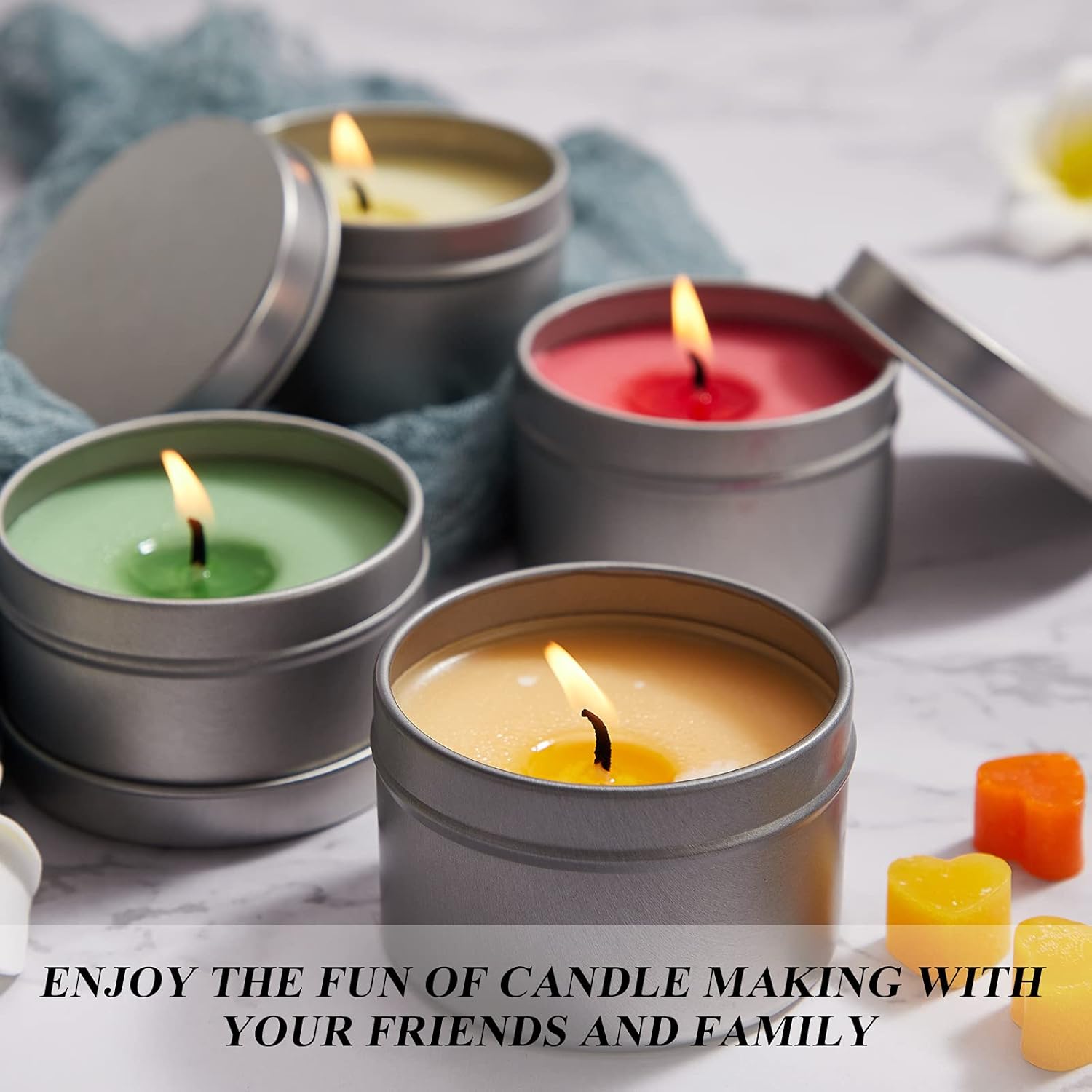 Complete Candle Making Kit, DIY Candle Making Kit for Adults, Candle Making Supplies Kit Including Beeswax, Wicks, Rich Scents, Dyes, Melting Pot, Tins